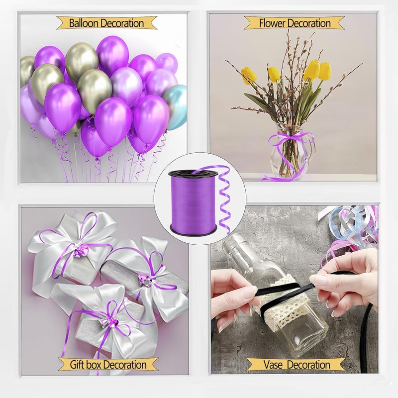 YCDMLJC 500 Yards Light Purple Curling Ribbon,Ribbons for Crafts,1/5 Inch Ribbon,Balloon String, Party Decoration,Ribbons for Florist Flower Bows for Graduation Supplies - Image 4